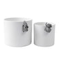 Nihow Plant Pots with Statues/Drainage for Indoor Plants, 5 & 7 Inch,White - color: White E2