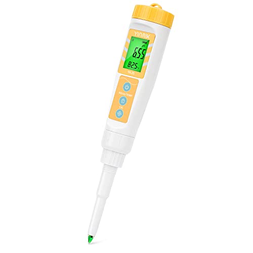YINMIK Food pH Meter Digital pH Tester Spear pH Probe pH Reader for Canning - color: Yellow