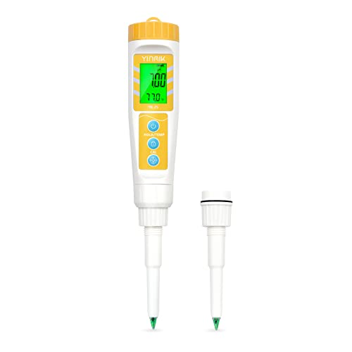 YINMIK Digital pH Meter with Extra Replaceable pH Probe Food pH Checker - color: White