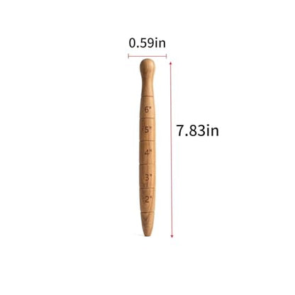 1 Pc Wooden Seed Dibber with Measurement, Handheld Ergonomic Round Handle Seed Planter Tool, Tapered Gauge for Gardening Bulb Planting