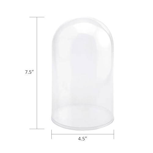 Firefly Imports Plastic Dome Display Case with Clear Base, 7-1/2-inch, Large, 2-Count