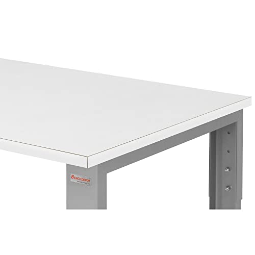 Table & Workbench: 1" Thick Laminate Top, Height Adjustable Bench - 24" D x 48" L x 30" - 36" H - by BenchPro - size: 24" D x 48" L, style: Plastic Laminate