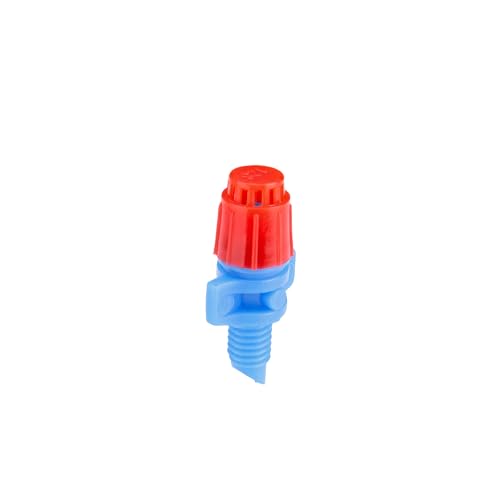 Raindrip 360JET010B, Micro Spray Jet, Full-Circle Pattern, 12 Stream, with 10-32 Threaded Inlet, Drip Irrigation Emitters for Drip Irrigation Gardening Systems, 10-Pack, Blue with Red