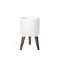 D'vine Dev 8 Inch Planter Pot with Wood Stand, White, 88-O-A-1 - color: Matte White, size: Small