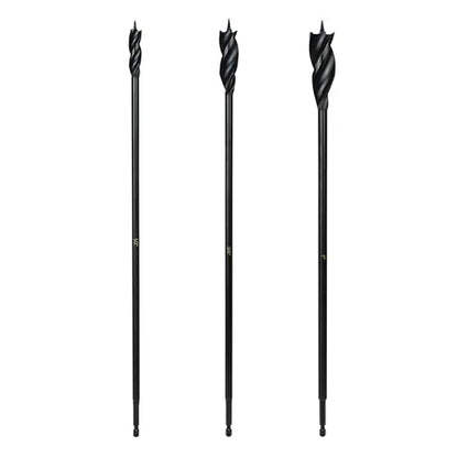 Greycore Tools 3-Piece 16 Inch 3-Flute Auger Bit, Wood Drill Bit for Hard and Soft Wood, 1/4” Quick Change Shank, Woodworking Auger Bits (16” Set 1/2”, 3/4”, 1”) - size: 16" 3PCS Set (1/2", 3/4", 1"), style: 16 Inch