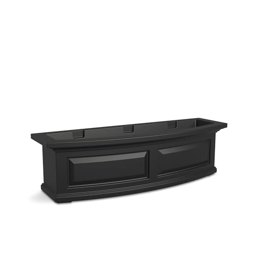 Mayne Nantucket 36in Self-Watering Rectangular Window Box Planter, Black - color: Black, size: 36in