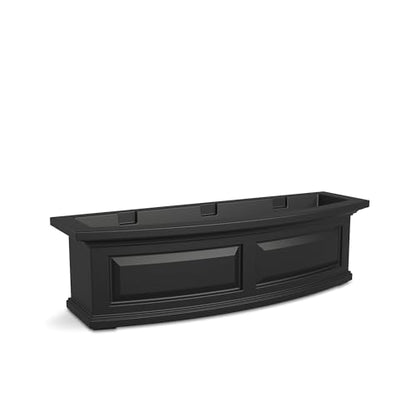 Mayne Nantucket 36in Self-Watering Rectangular Window Box Planter, Black - color: Black, size: 36in