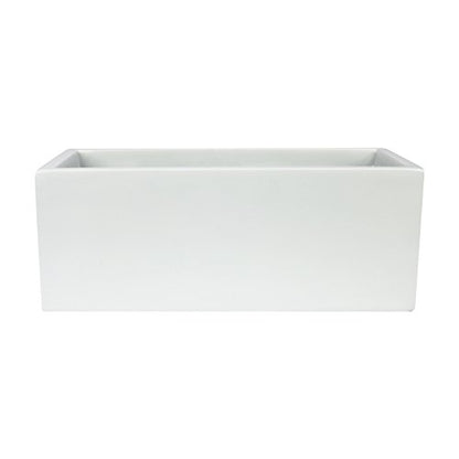 Brisbane Rectangle Fiberglass Planter Box (L:30" x W:10" x H:10", Matte White) - color: Matte White, size: L:30" x W:10" x H:10"