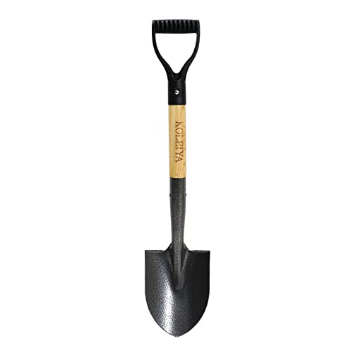 KOLEIYA Small Short Handle Shovel - 28 Inches Overall Length - Kids Metal Sand Shovel for Digging and Gardening - Metal + Wooden - color: Wood