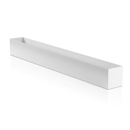 Window Sill Planter Box 32 in, Trough Rectangle Planter, White - color: White