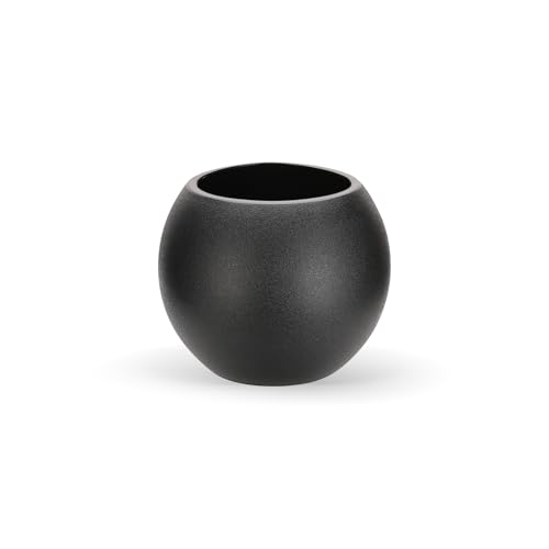 Large Round Planter,Planters for Indoor Plants & Outdoor,Durable Plastic Material Sphere Planter with Drainage Hole & Rubber Plug Weather Resistant,Plant Pot - color: Black, size: 13.78''D X 11''H