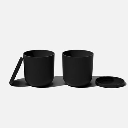 Veradek Mason Series Lima Planter & Drip Tray - Large Round Outdoor Planter - color: Black, size: 15 inches - 2 Pack with Saucers