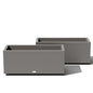 Veradek Block Series Long Box Planter - Rectangular Outdoor Planter - color: Gray, size: Large - 2 Pack