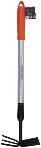 BLACK+DECKER Cultivator - Garden Rake and Hoe - Adjustable Length 66-101 cm - Cultivating and Weeding - Carbon Steel Head