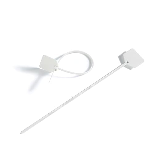 Cable Ties 8 inch, Plastic Water Proof Tags, Self-Locking Written-on Cable Marker, Nylon Zipties Security Seals Label for Cabling, Wire Marking Label, Shipping Hanging Tags - White/ 100pcs - color: White, size: Large