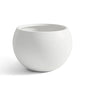 15.8"Dia x 10.9"H Fiberstone Sphere Planter, White Round Flower Pot - color: White, size: Medium