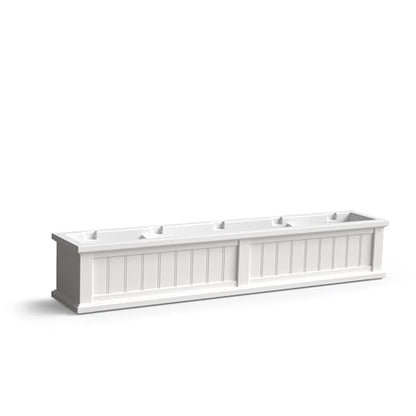 Mayne Cape Cod 60in Self-Watering Rectangular Window Box Planter, White - color: White