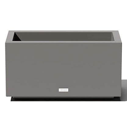 Veradek Block Series Long Box Planter - Rectangular Outdoor Planter - color: Gray, size: Small
