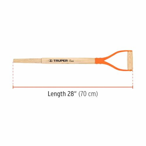 Truper Replacement Handle for Classic Shovel with Y Grip, 28-Inch Wood Handle, Anti-Rotation Fixing System (Model MG-PY / 15900)