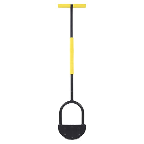 Half Moon Edger Lawn Tool, Manual Step Edger Saw Tooth Garden Hand Edging Shovel with Steel Long Handle for Yard Landscaping Borders Sidewalk Driveways Cable Burying Maintenance Flower Beds Grass