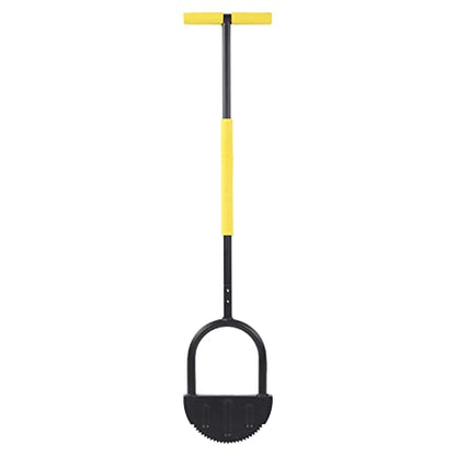 Half Moon Edger Lawn Tool, Manual Step Edger Saw Tooth Garden Hand Edging Shovel with Steel Long Handle for Yard Landscaping Borders Sidewalk Driveways Cable Burying Maintenance Flower Beds Grass