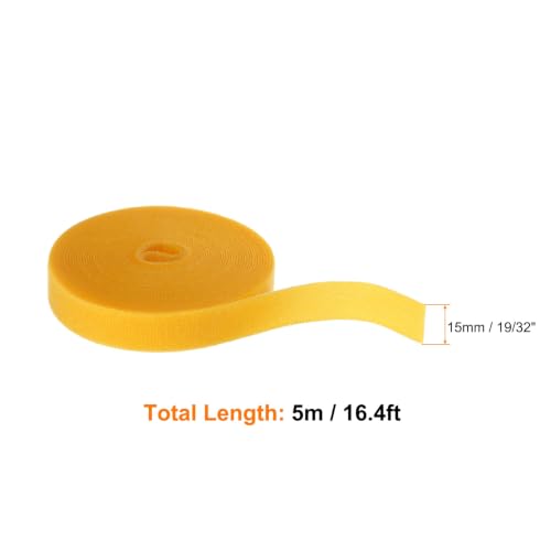 HARFINGTON Garden Plant Tape 16.4ft 19/32" Reusable Garden Plant Ties Strap Nylon Plant Twist Tie for Plant Gardening Home Office, Yellow - color: Yellow, size: 16.4ft x 19/32"