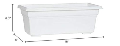 Root & Vessel 16192, White, Countryside Flower Box Planter, 18-Inch - color: White, size: 18 Inch