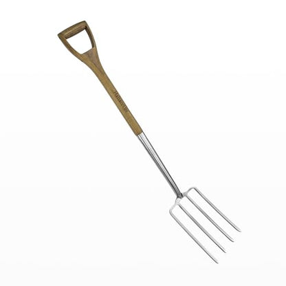 Haliaatus Pitch Fork for Gardening, 4 Tines Stainless Steel Spading Fork - size: 43.9'' Garden Fork