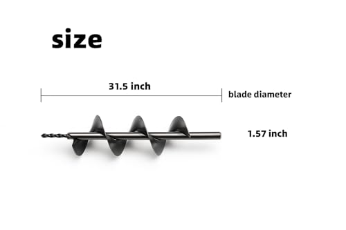 Garden Planting Auger Drill Bit, 1.57 x 31.5 Extra-Long Soil Digging Tool with Tungsten Carbide Tip, Bulb Planter Attachment for Cordless Drill
