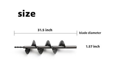 Garden Planting Auger Drill Bit, 1.57 x 31.5 Extra-Long Soil Digging Tool with Tungsten Carbide Tip, Bulb Planter Attachment for Cordless Drill