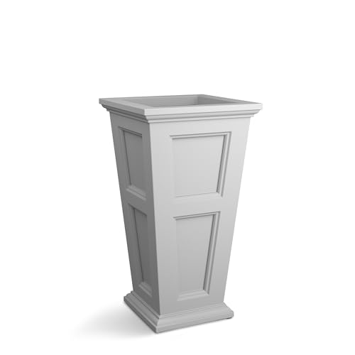 Mayne Fairfield 34in Self-Watering Tall Square Planter, White - color: White, size: 34in