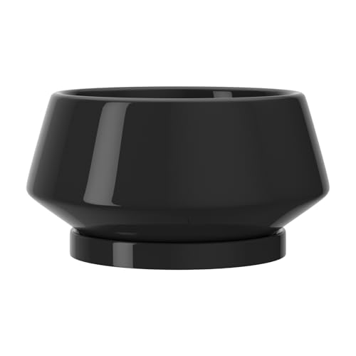 10 Inch Black Ceramic Planter with Drainage Hole and Saucer - color: Gloss Black, size: Large