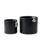 Plant Pot with Climbing Elephant Statues, 5 & 7 Inch, Matte Black, Set of 2 - color: Black E2