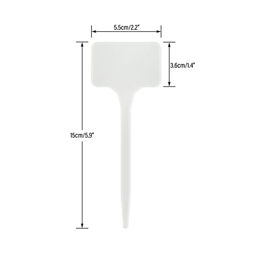KINGLAKE GARDEN Large Plastic Plant Labels 6 Inch 50 Pack White Extra Large