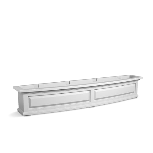Mayne Nantucket 60in Self-Watering Rectangular Window Box Planter, White - color: White, size: 60in
