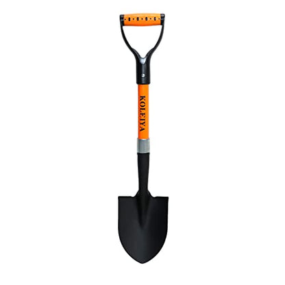 KOLEIYA Kids Shovel, Small Shovels for Digging, Overall Length 28 Inches, Mini D Handle Shovel,Gardening Shovels,Matel Beach Shovel,Camping Shovel Matel+Fiberglass - color: Orange