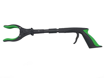 Grabber Tool 19" Aluminum Magnetic Claw with LED Light, Lightweight Foldable Reacher Grabber Pickup Tool, Gripper Grabbers for Elderly Grab it Reaching Tool Trash Picker Grabber, Green, By Luxet