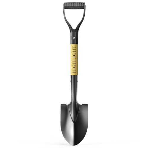 HIGHLIGHT Small Kids Shovel for Digging, 28Inch Wooden D Grip Round