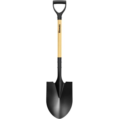 Heavy Duty Round Point Garden Shovel for Digging, 41 Inch D-Shaped Handle