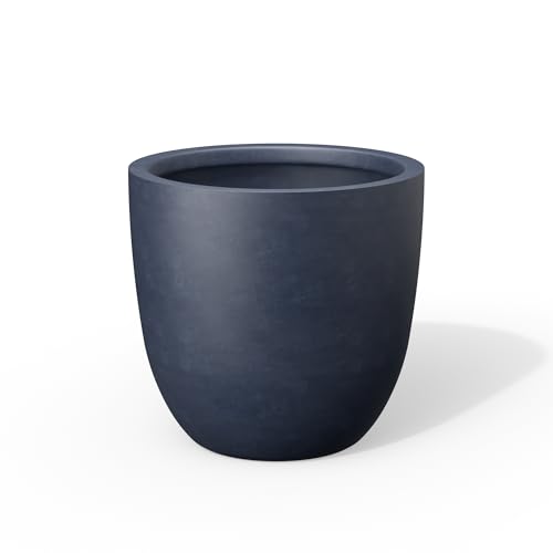 Kante Modern Home Minimalist 10" Dia Charcoal Concrete Bowl Planter - color: Charcoal, size: 10-Inch Dia