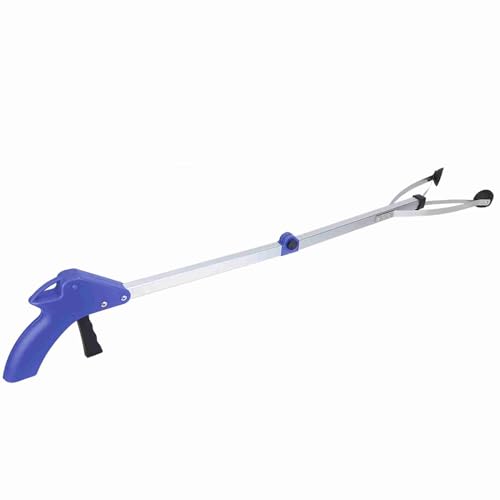 31.5in Reacher Grabber Tool, Lightweight Aluminum Alloy - color: Blue Handle