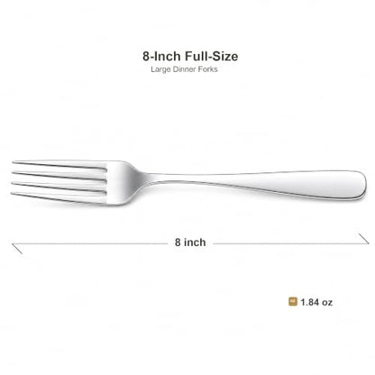 24 Piece Dinner Forks Set, 18/10 Stainless Steel Forks Silverware, 8 Inch - size: 24-Piece (8 Inches)