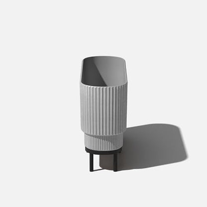 Veradek Demi Series Raised Long Planter - Wide Planter with Stand - color: Grey/Black, size: 30 inch