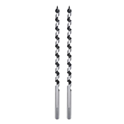 2 Pack 1/2 x 9 Auger Drill Bit for Wood,13x230mm Hex Shank Auger Bit - size: 1/2 in x 9 in