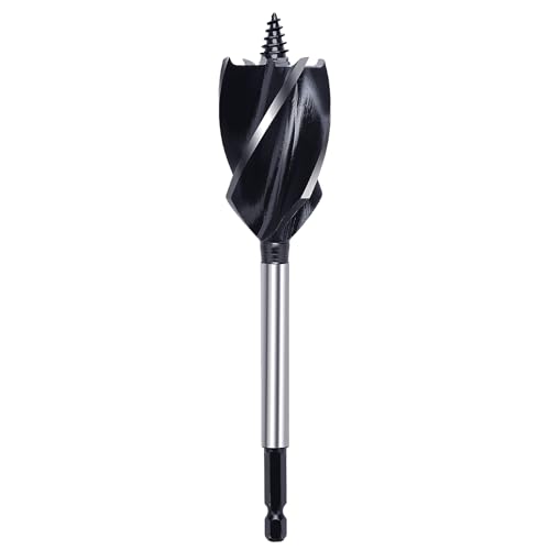 1-1/2 in x 6-1/2 in Auger Drill Bit for Wood, 1/4 in Hex Shank, 2 Flute, HSS, Perfect for Woodworking and DIY Projects - size: 1-1/2 in x 6-1/2 in