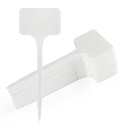 KINGLAKE GARDEN Large Plastic Plant Labels 6 Inch 50 Pack White Extra Large