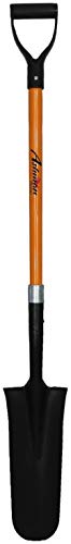 Ashman Drain Spade Shovel (1 Pack) - 48 Inches Long Handle Spade with D Handle Grip - Durable Handle with a Thick Metal Blade - Multipurpose Premium Quality Orange Shovel. - size: 1 Pack, style: Drain Spade Shovel