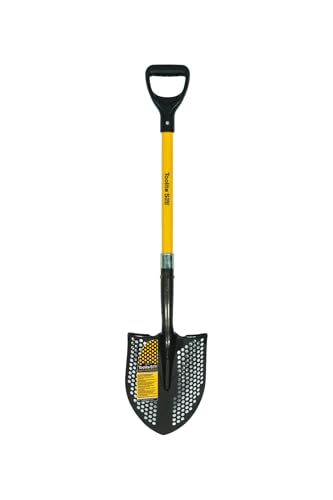 Toolite 49501 Round Point Shovel, 14 Gauge #2 / 9.5" x 11.5" , Forward Turned Step/ Perforated, Power Collar & Solid Steel Rivet, 29" Professional Grade Fiberglass, Poly D Grip - size: 29" Professional Grade Fiberglass handle with Poly D Grip