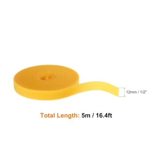 HARFINGTON Garden Plant Tape 16.4ft 1/2" Reusable Garden Plant Ties Strap Nylon Plant Twist Tie for Plant Gardening Home Office, Yellow - color: Yellow, size: 16.4ft x 1/2"