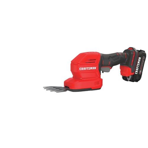 Craftsman CMCSS800C1R V20 2-in-1 Lithium-Ion Cordless 8 in. Hedge Trimmer and 4 in. Grass Shear Kit (1.5 Ah) (Renewed)
